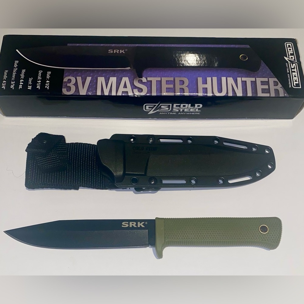 Cold Steel 3V Master Hunter Knife - Black and Green